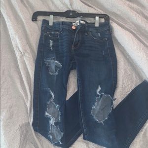 Low rise super skinny jeans